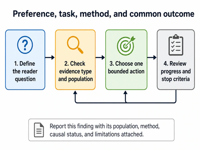 A learner moves from one preferred format to several task-aligned representations and a common knowledge check